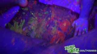 College Students Paint Their Bodies and Fuck Hard at a Wild Dorm Glow Party