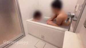 Shy College Girl Gives First Bath Time Handjob