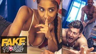 Cheating GF Fucks Big Cock in Fake Hostel Before It All Kicks Off