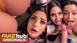 College Girls Cums and Squirt in Steamy Study Room Threesome