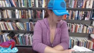 Lennox Luxe Secretly Strips and Flashes Her Huge Tits in the College Library
