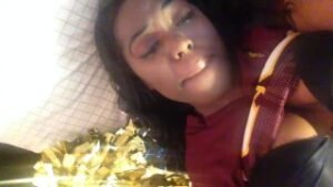 A Black College Cheerleader Fucks Herself After Practice