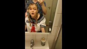 Swedish Schoolgirl Amadani Gets Creampied in the Bathroom