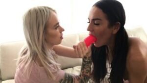 Blonde College Student Arteya Dee and Busty Blonde Nataly Gold Enjoy a Steamy Session